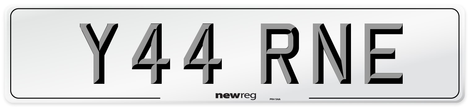 Y44 RNE Number Plate from New Reg